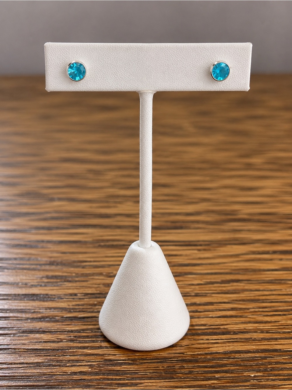 Turquoise Blue Crystal Stud Earrings